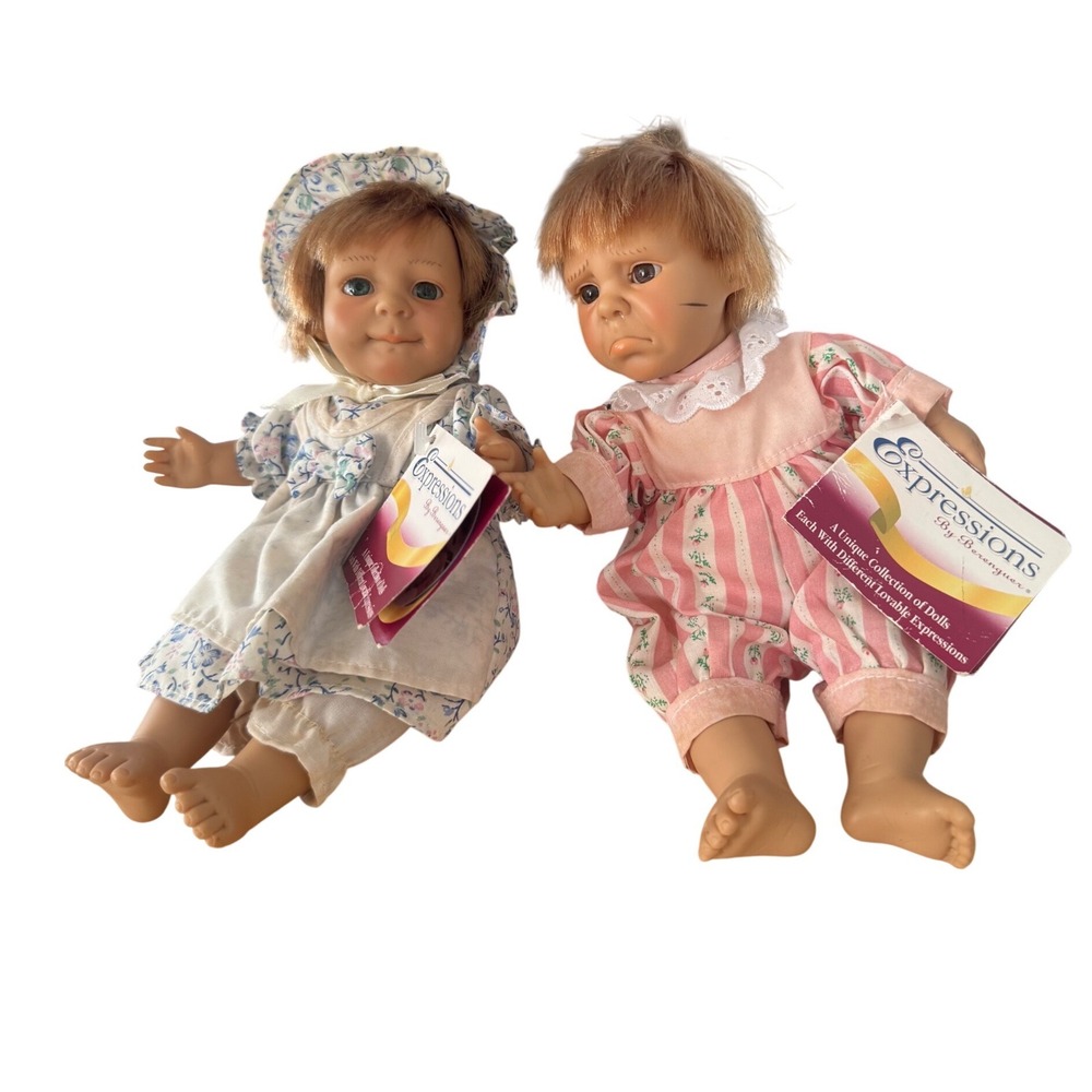 Vintage 1995 Expressions by Berenguer Dolls Set of 2 JC Toys Realistic Babies 9"